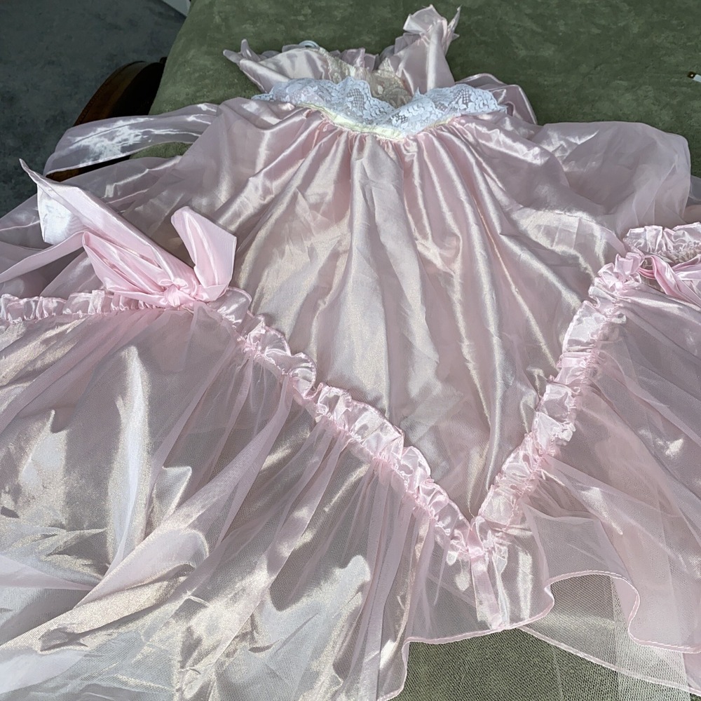 XS 1950s Dress Pink Party‎ Bow Dress VTG  SZ 5, 50s Cute Barbie Lace - Picture 6 of 16